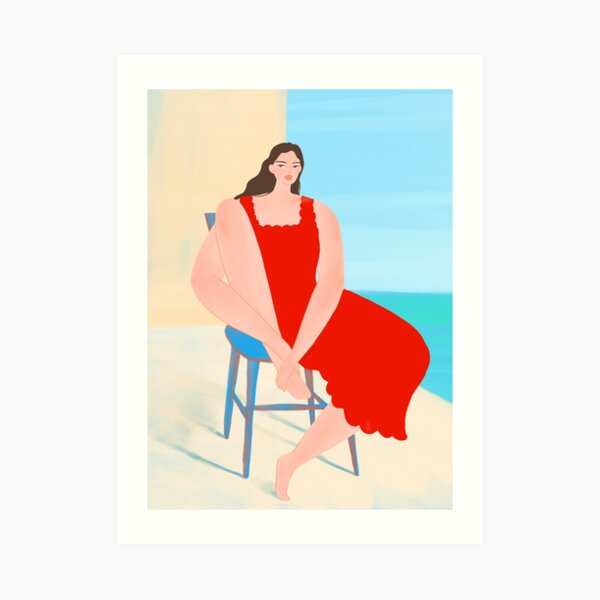 Summer Red Dress Art Print