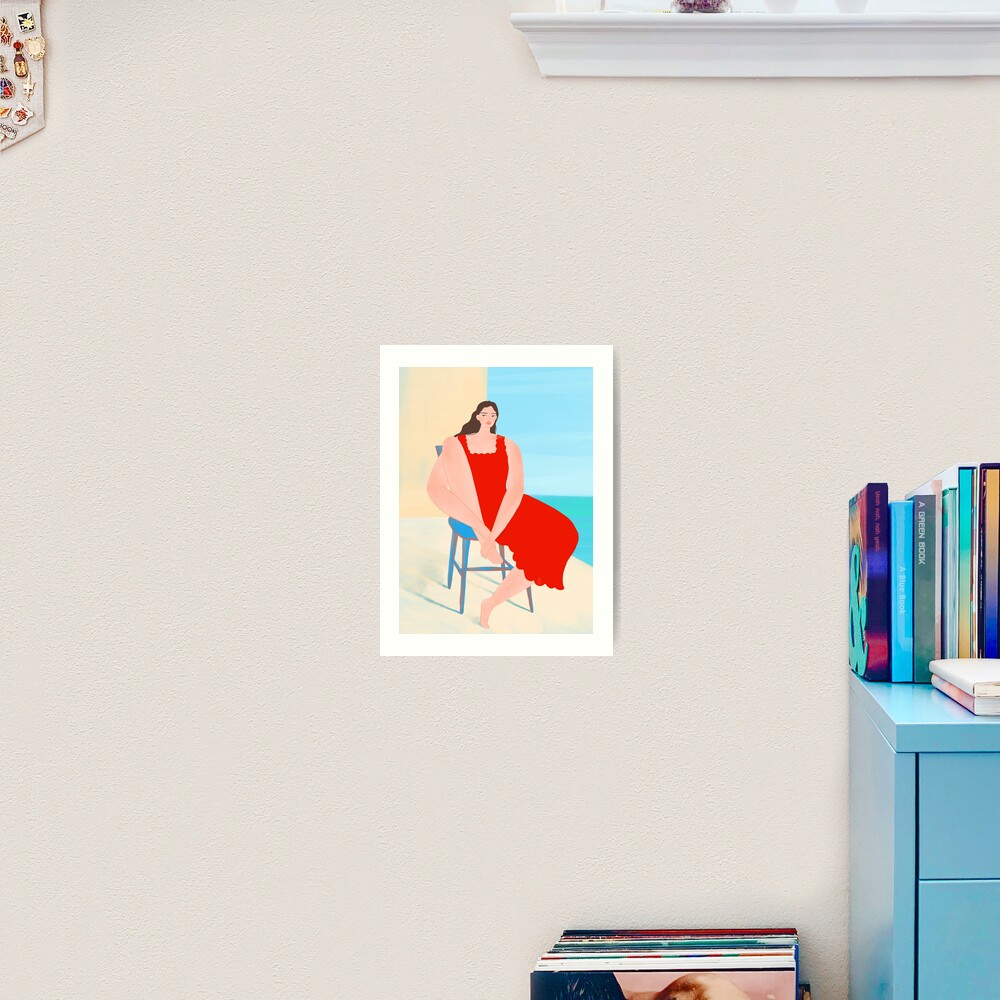 Summer Red Dress Art Print