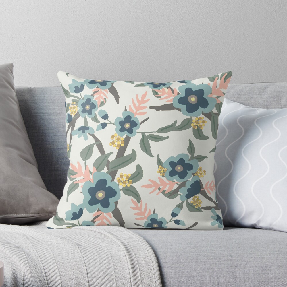 Floral Pattern Throw Pillow