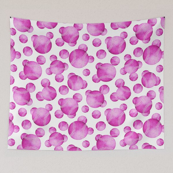 Item preview, hot pink softballs pattern designed and sold by katzdzynes.