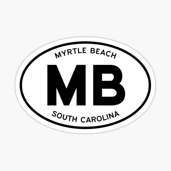 MB, Myrtle Beach, South Carolina (SC) — Oval Decal Sticker