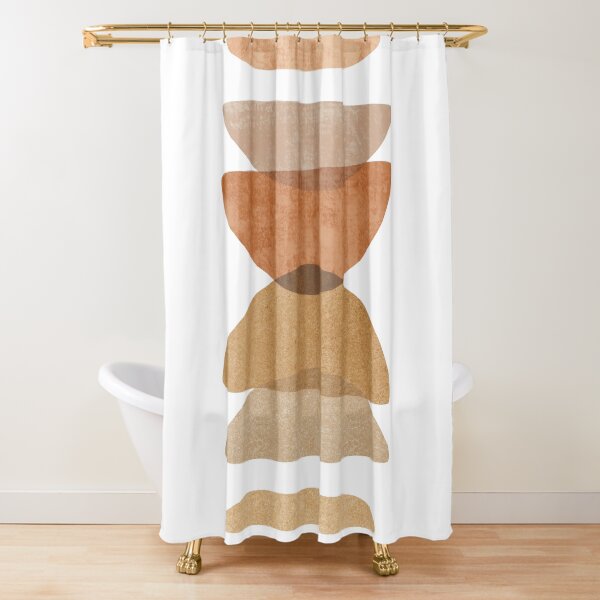 Warm abstract shapes Shower Curtain