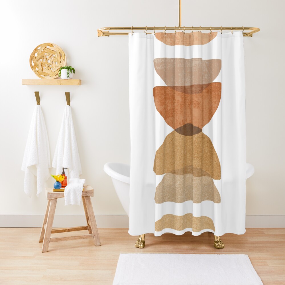 Warm abstract shapes Shower Curtain