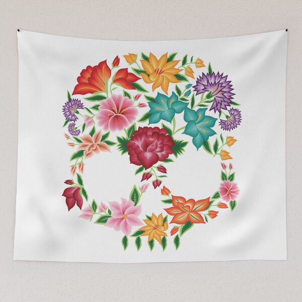 Item preview, Mexican Embroidery Style Skull Design from Oaxaca, Mexico designed and sold by Akbaly.