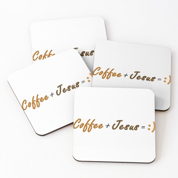 Item preview, Coffee plus Jesus funny positive artwork designed and sold by Josiah-David.