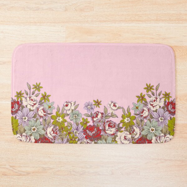 Aperçu de l'œuvre petites fleurs anciennes sur fond rose/little vintage flowers on pink background créée et vendue par clemfloral.