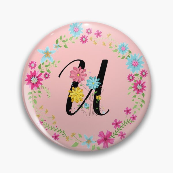 Item preview, Pink Floral Monogram Initial Letter U designed and sold by BleuSky.