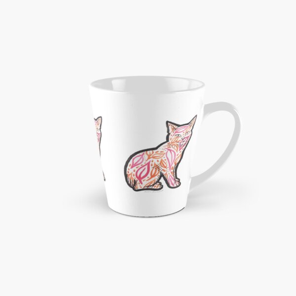 Manx Patterned Cat Leaves Tall Mug