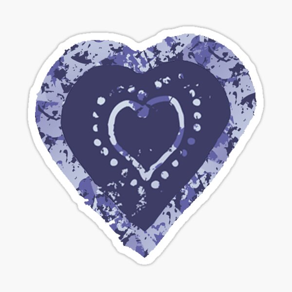 Indigo Batik Hearts Sticker