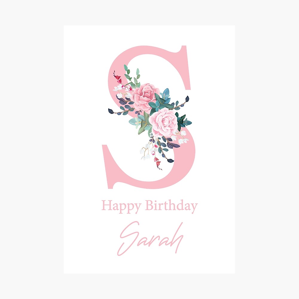 Happy Birthday Sarah Floral Design - @imisdesignshop Journal for Sale by  Imis Design Shop | Redbubble