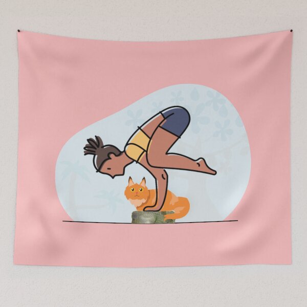 Item preview, YOGA WITH CAT Crow pose designed and sold by Trio's Stuff.