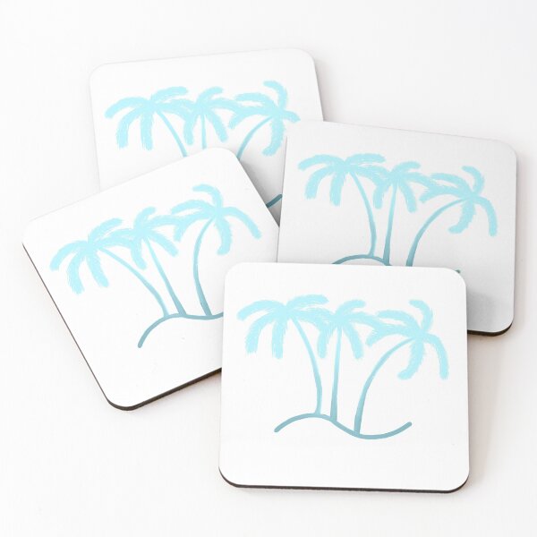 Item preview, Three Ombré blue tropical palm trees designed and sold by Kate15080.