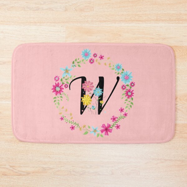 Item preview, Pink Floral Monogram Initial Letter W designed and sold by BleuSky.