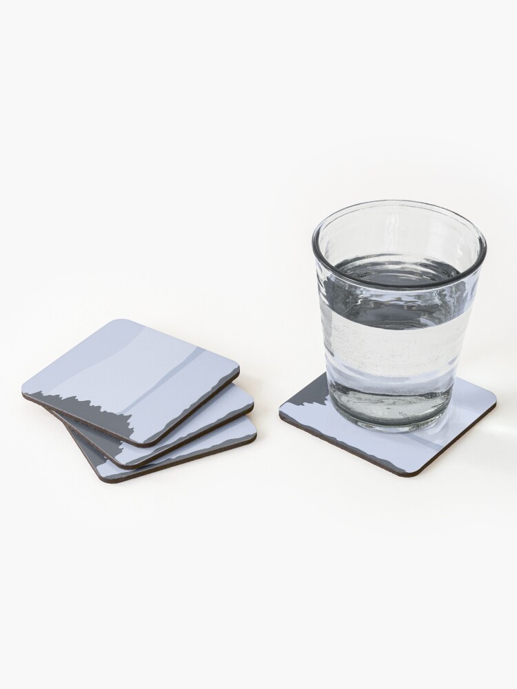 Alternate view of Minimalist Blue Sea/Lake View Coasters (Set of 4)