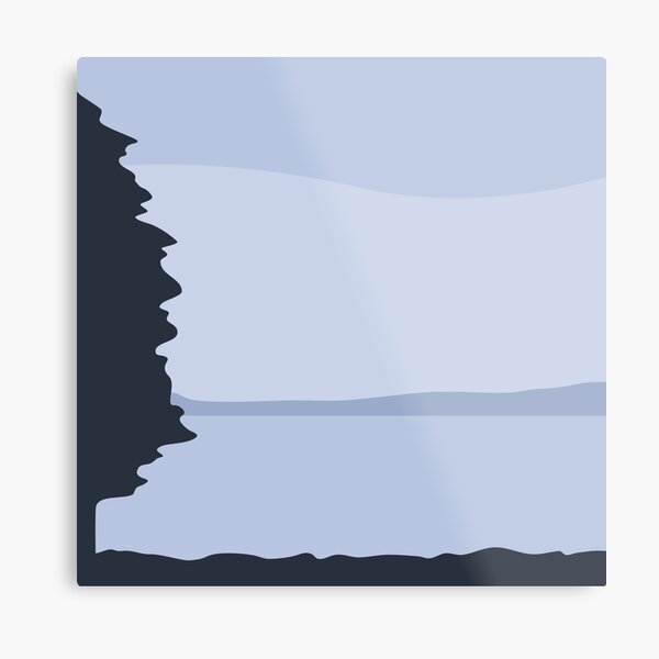 Minimalist Blue Sea/Lake View Metal Print