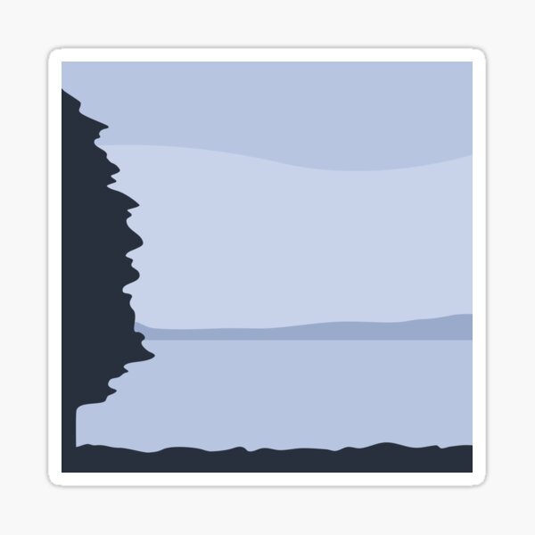Minimalist Blue Sea/Lake View Sticker