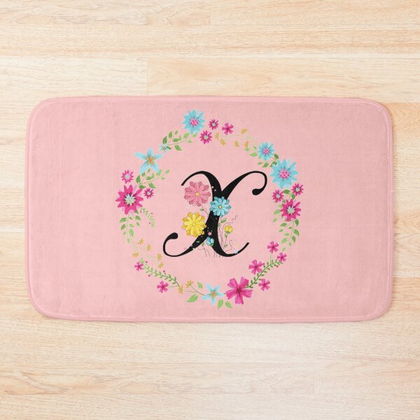 Item preview, Pink Floral Monogram Initial Letter X designed and sold by BleuSky.