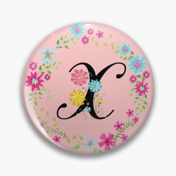 Item preview, Pink Floral Monogram Initial Letter X designed and sold by BleuSky.