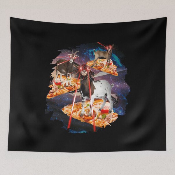 Item preview, Laser Goat Pizza Goat Space Spaceship designed and sold by MooonTees.