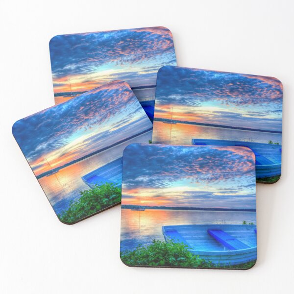 Item preview, Little blue boat waiting on the sunset designed and sold by Steven Kight.