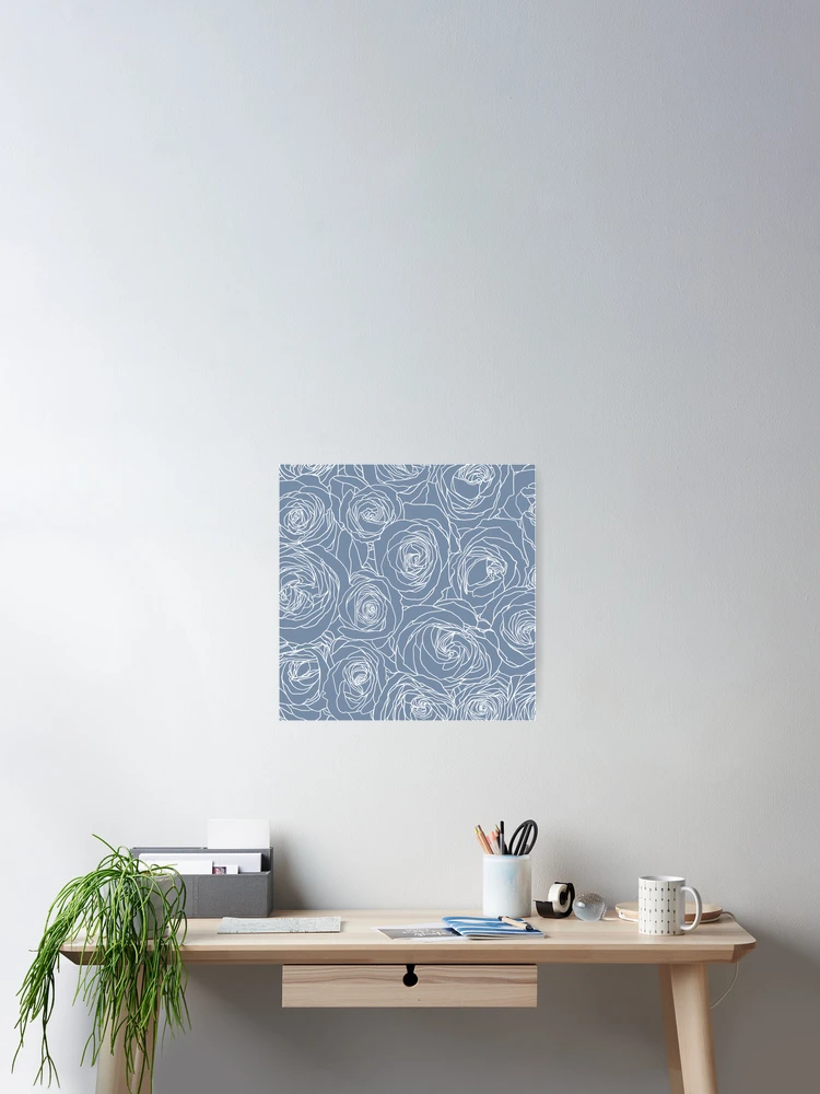 Thumbnail 2 of 3, Poster, Denim Roses designed and sold by ColorObsession.