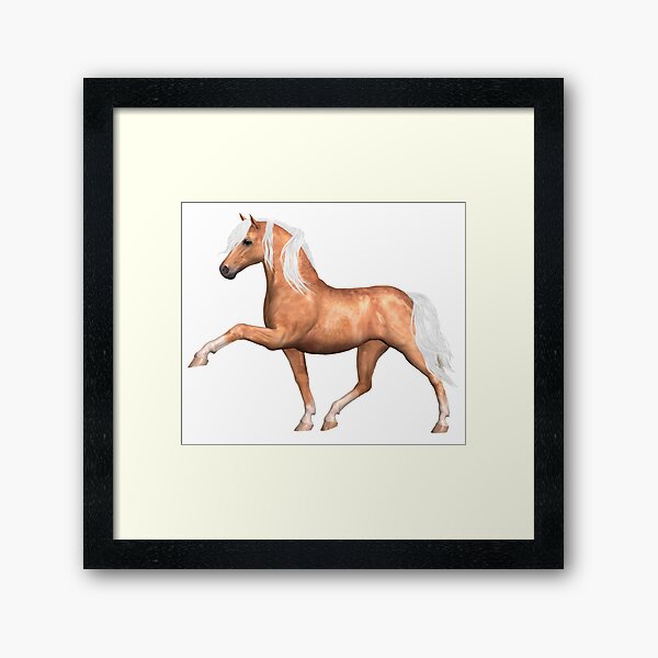 Proud beautiful Palomino Horse in motion Framed Art Print