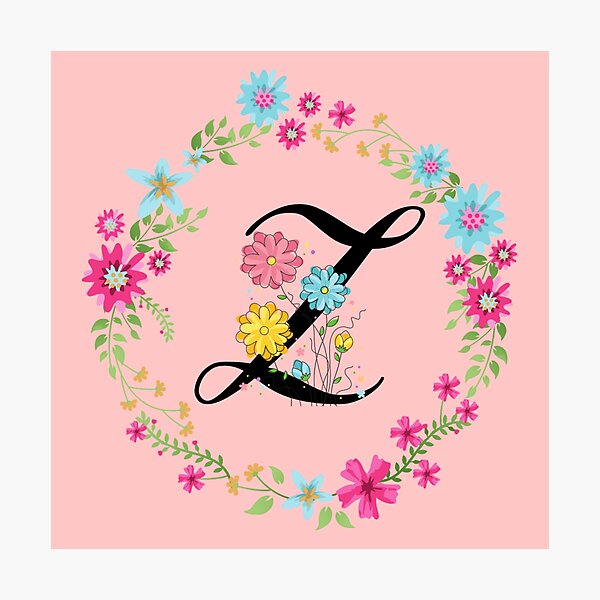 Item preview, Pink Floral Monogram Initial Letter Z designed and sold by BleuSky.