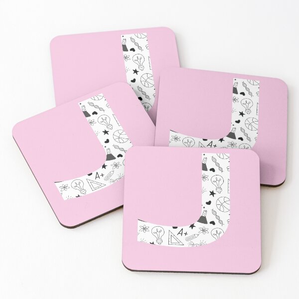 Artikelvorschau, Back to School Muster Buchstabe J Monogramm personalisieren (Pink) entworfen und verkauft von sinceanna.
