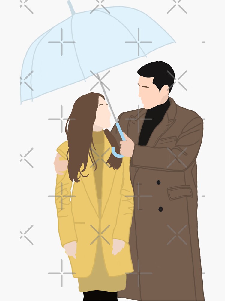 "Crash Landing On You Umbrella Scene" Sticker for Sale by costcobaguette Redbubble