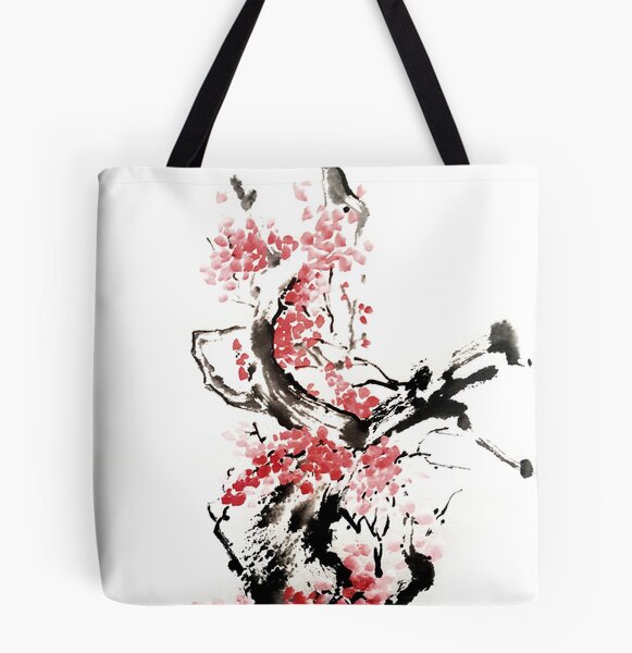 Japanese cherry blossom painting Tote Bag by ebisu358