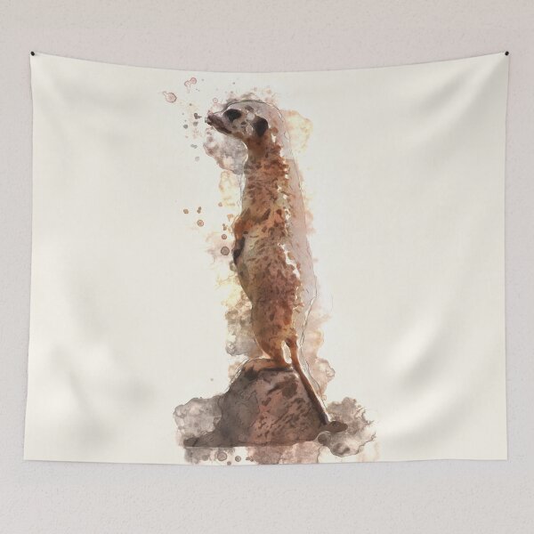Item preview, standing meerkat_watercolor designed and sold by shokA Design.