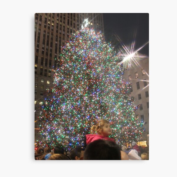 Rockefeller Christmas Tree Star Effect Metal Print