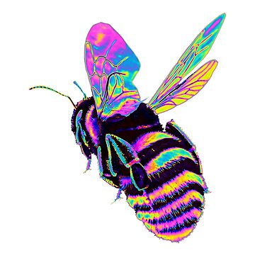 Artwork thumbnail, Pink and Blue Holo Bumble Bee by dinaaaaaah
