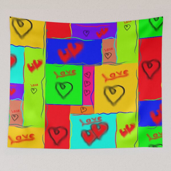 Item preview, Colorful love graffiti designed and sold by Harinko.