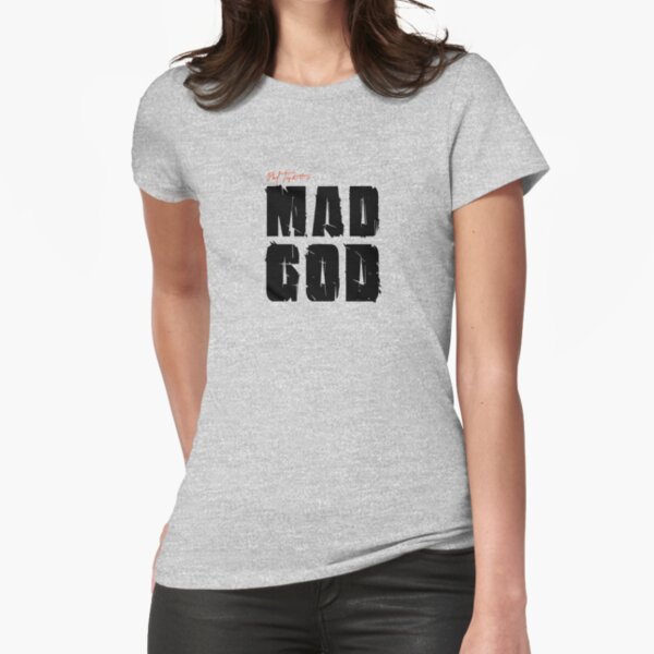 MAD GOD SIGNATURE LOGO IN CLASSIC BLACK Fitted T-Shirt