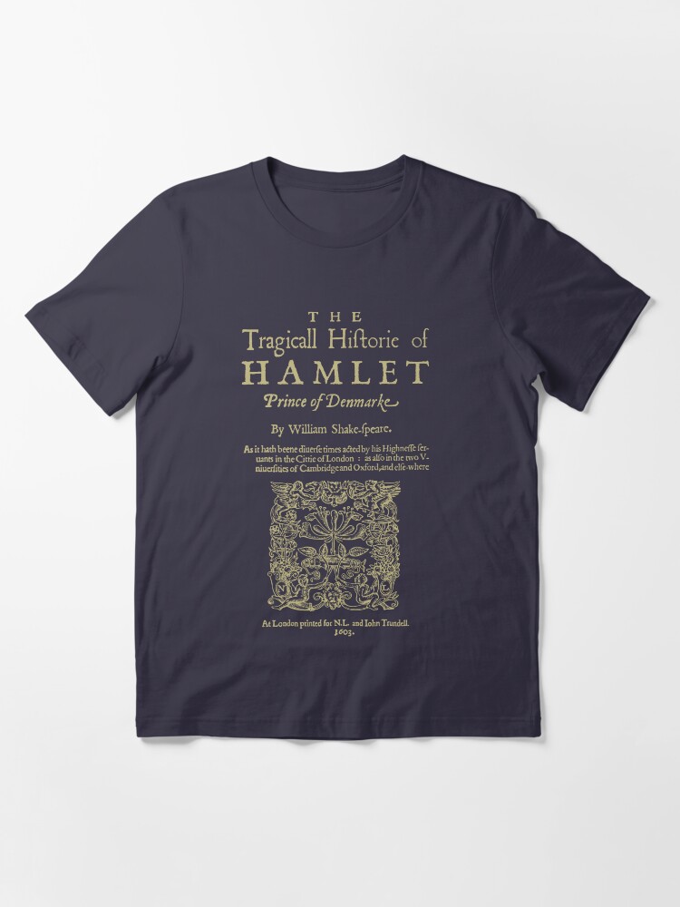 Vista alternativa de Camiseta esencial Shakespeare, Hamlet. Versión de ropa oscura
