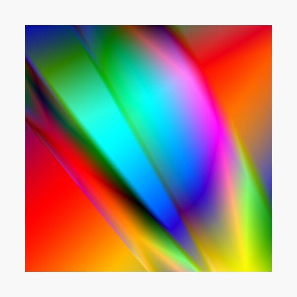 Glowing Spectrum of Rainbow Colours Photographic Print