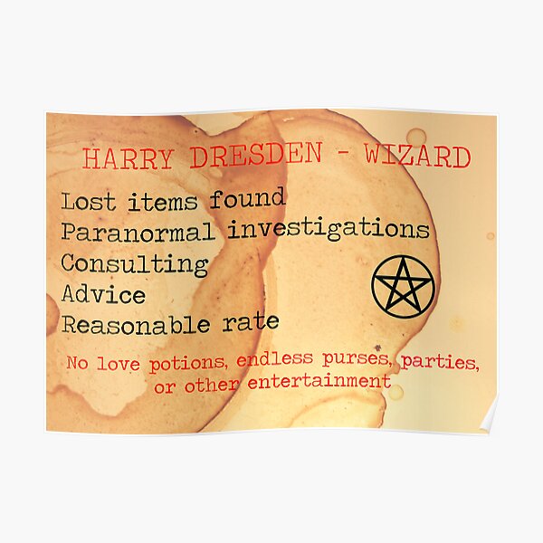 Harry Dresden Business Card Poster