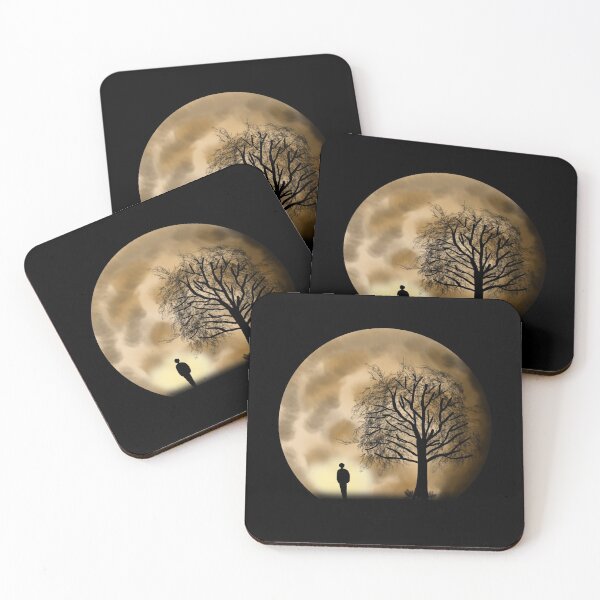 Item preview, Mysterious Moon Night Silhouette Black Background  designed and sold by vidyashree.