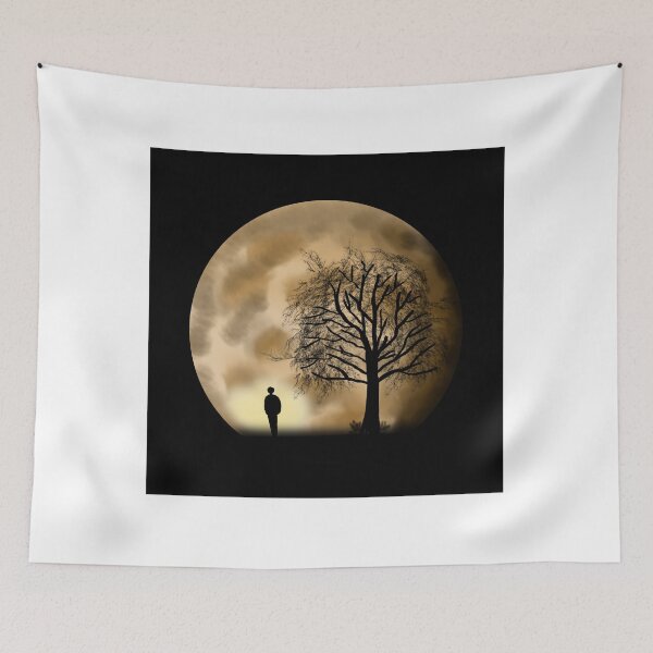 Item preview, Mysterious Moon Night Silhouette Black Background  designed and sold by vidyashree.