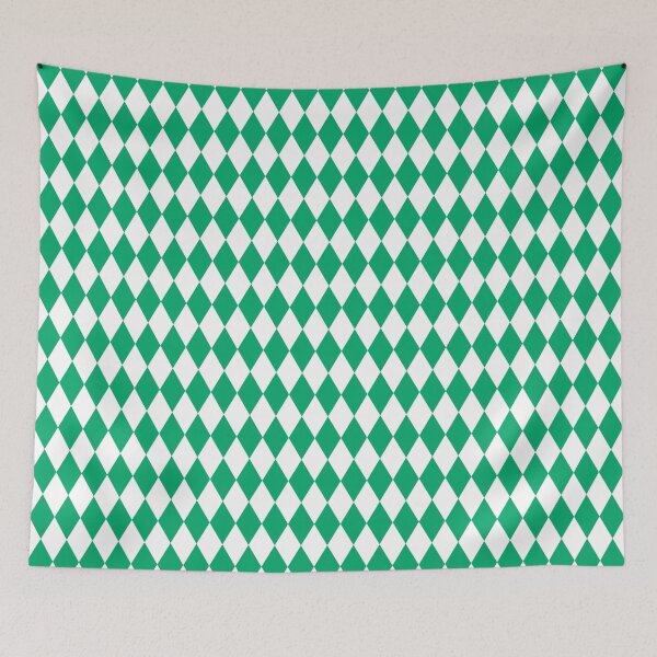 Item preview, Jade Green and White Diamond Pattern designed and sold by BleuSky.