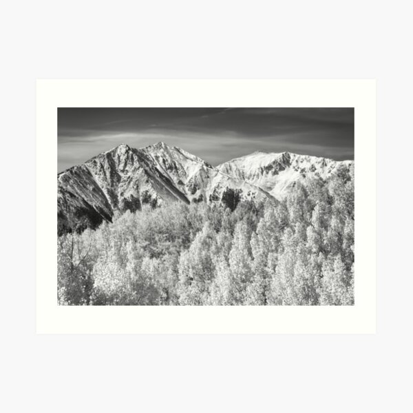 Colorado Rocky Mountain Autumn Magic Black and White Art Print