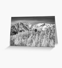 Colorado Rocky Mountain Autumn Magic Black and White Greeting Card