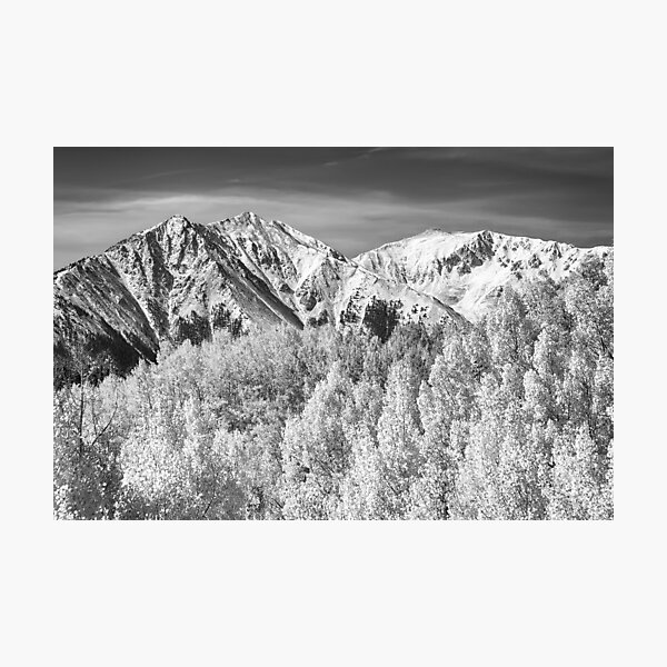 Colorado Rocky Mountain Autumn Magic Black and White Photographic Print
