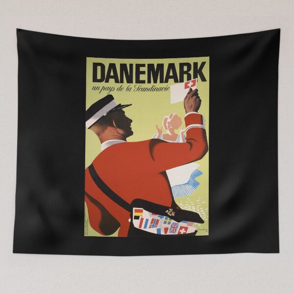 Aperçu de l'œuvre Danemark poster retro créée et vendue par CorasPosters.