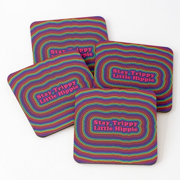 Item preview, stay trippy little hippie rainbow colorful repeating pattern designed and sold by prismatic paper co.
