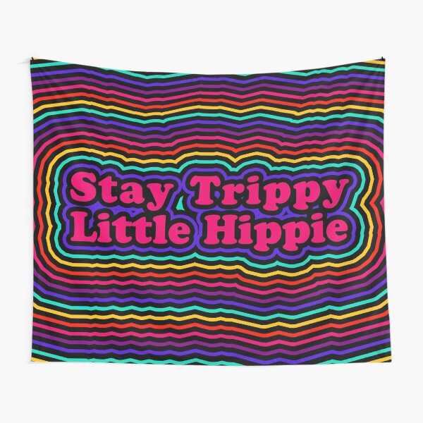 Item preview, stay trippy little hippie rainbow colorful repeating pattern designed and sold by prismatic paper co.