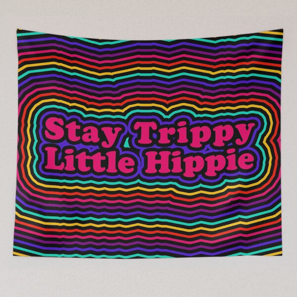 Item preview, stay trippy little hippie rainbow colorful repeating pattern designed and sold by prismatic paper co.