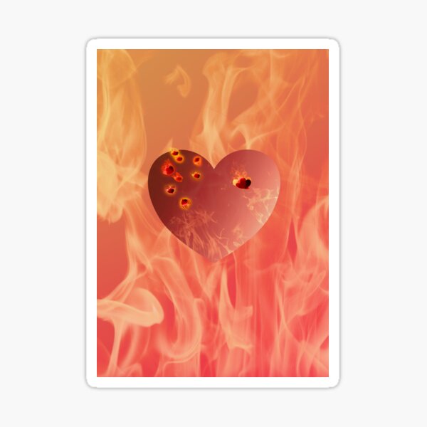 Fire Heart Sticker