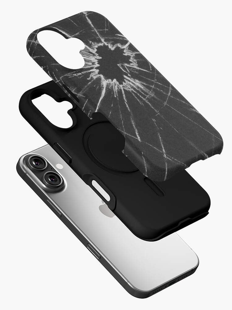 Thumbnail 2 von 4, iPhone-Hülle, Glassplitter Gemälde schwarz-weiß designt und verkauft von arpiart.